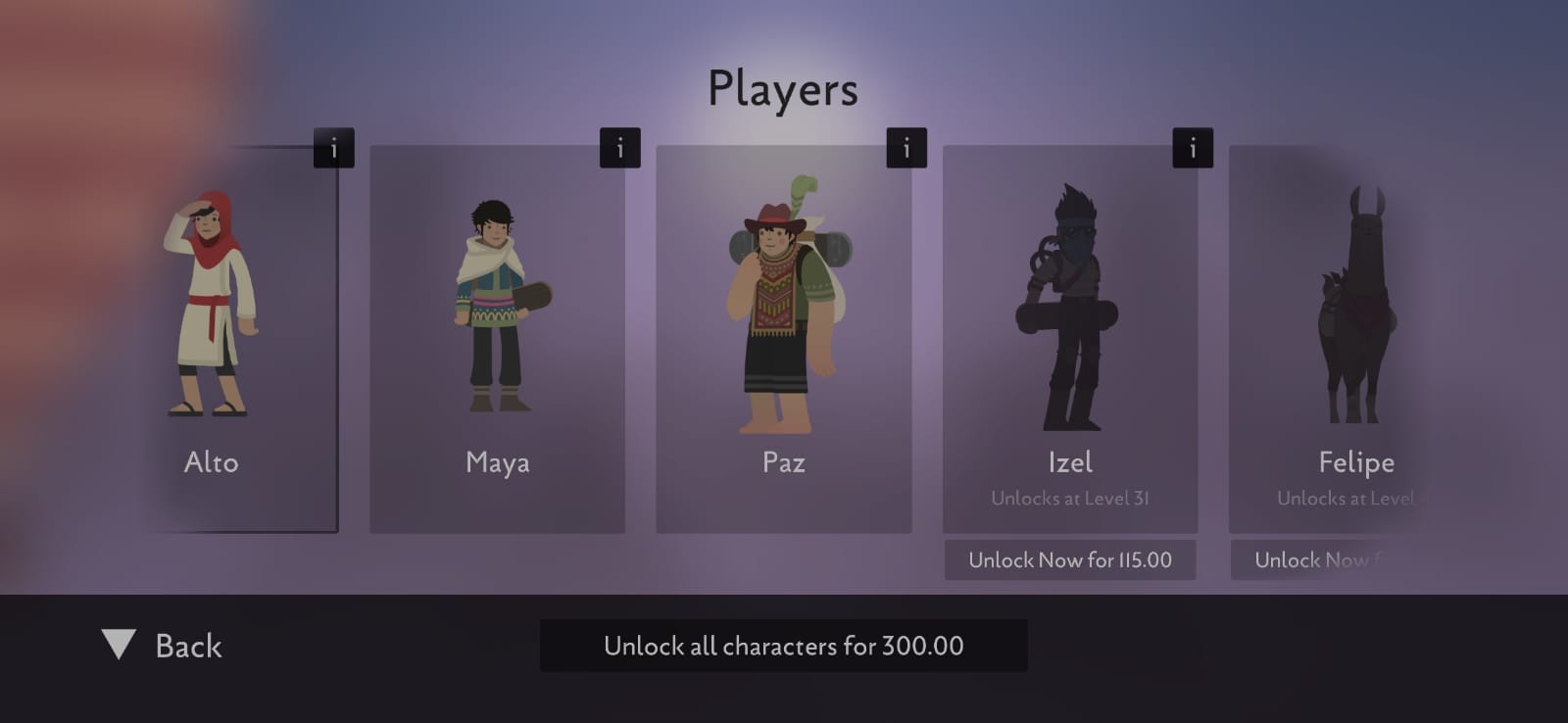 You can also choose a wide range of characters/avatars